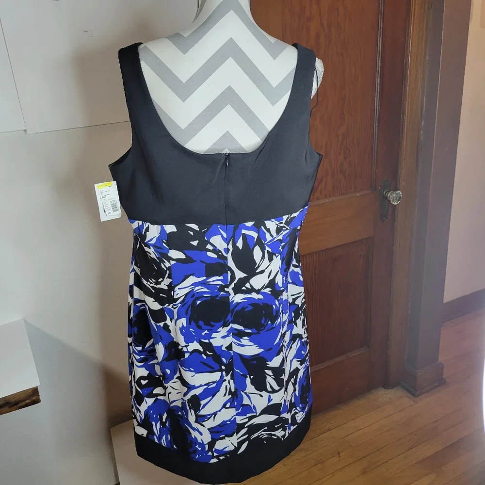NWT Ronni Nicole Black and blue Floral Tank Dress Size 18 - Picture 6 of 11